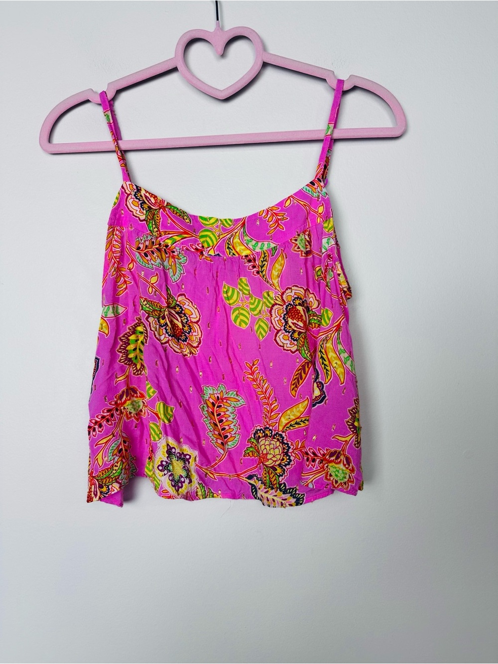 aerie Pink Boho Floral Spaghetti-Strap Camisole Size XS
